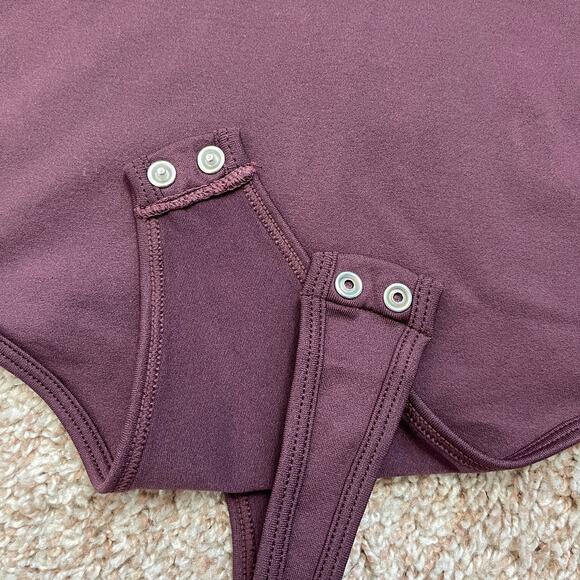 Forever 21 Sculpt Butter Seamless Thong Bodysuit V Neck Long Sleeve Purple NWT S - Picture 12 of 16